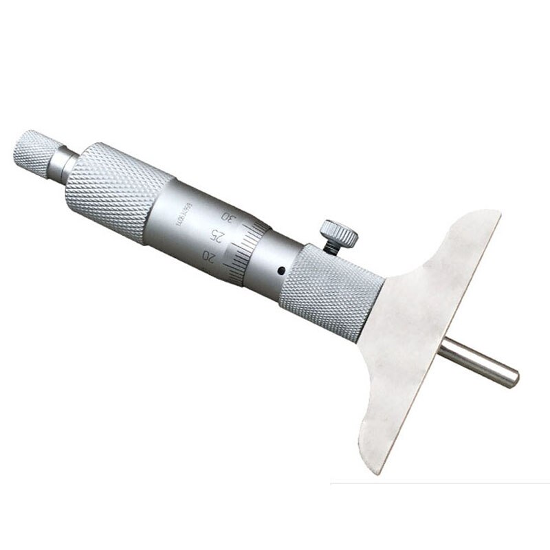 Djup mikrometer 0-25mm 0.01mm maskinist mikrometer mätare verktyg rostfritt stål metriska mikrometer mätare