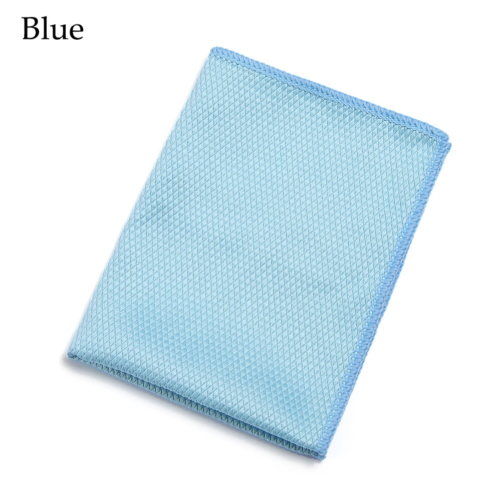 Glass rengjøring tørke speil vaske håndkle vann absorpsjon ingen lo skuresvamp rengjøring filler mikrofiber husholdning anti-fett: Blå 30x 40cm