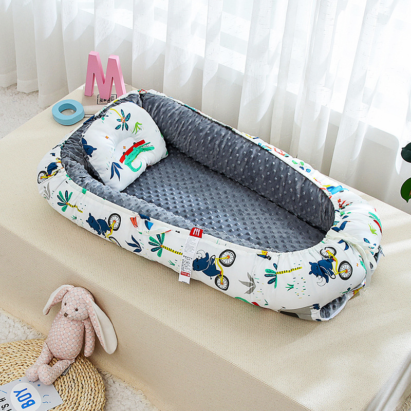 Kleinkind Babynest Bett Krippe für Reise Baumwolle Neugeborenen Kindergarten Baby Krippen Infant Bettwäsche mit Kissen YHM052