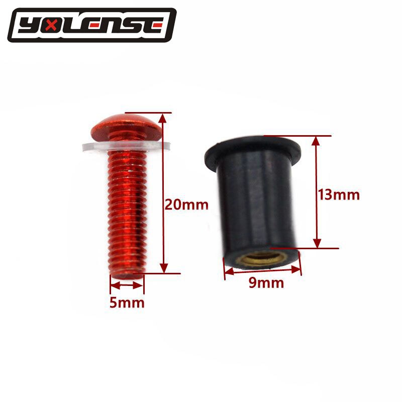 Yleiskäyttöiset 10 kpl  m5 5mm tuulilasin tuulilasin pultit ruuvisarjat suzukille  an250 an400 an650 sv400 sv650 dl650 gsf 650 sv1000
