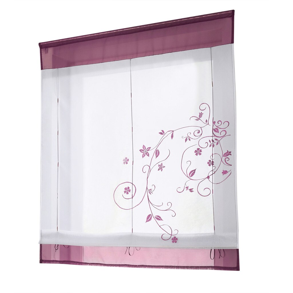 Cortinas romanas bordadas, tul, cortina de ventana moderna para habitación Pastoral, decoración de ventanas de pared, MAR6, novedad: Purple