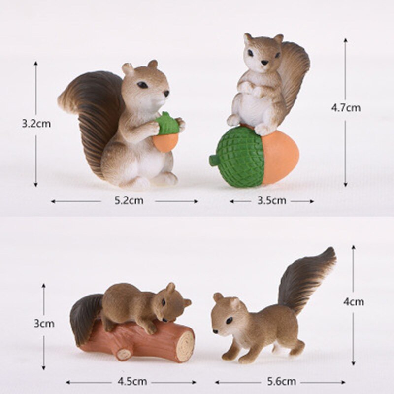 Micro Landscape Cute Squirrel Miniature Figurines Fairy Garden Ornaments Christmas Decoration for Kids Room Year 1PC