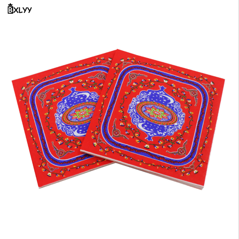 BXLYY Arabische Ramadan Festival Servet Kleur Afdrukken Tissues Papier Servet Partij met Home Decoratie Accessoires Wedding.7: 5