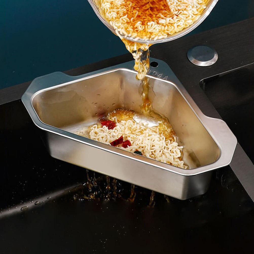 Stainless Steel Triangle Sink Corner Storage Basket Kitchen Sink Draining Basket