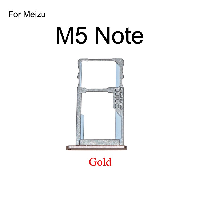 YuXi bandeja de tarjeta SIM para Meizu M3 M5 M6 nota bandeja de tarjeta SIM bandeja toma ranura titular adaptador de piezas de repuesto: M5 Note Gold