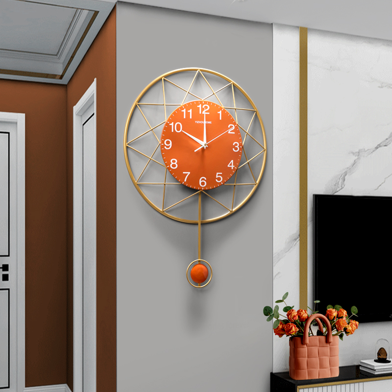 Modern Metal Iron Wall Hanging Clock Living Room Corridor Hotel Home Decoration Crafts WALL CLOCK