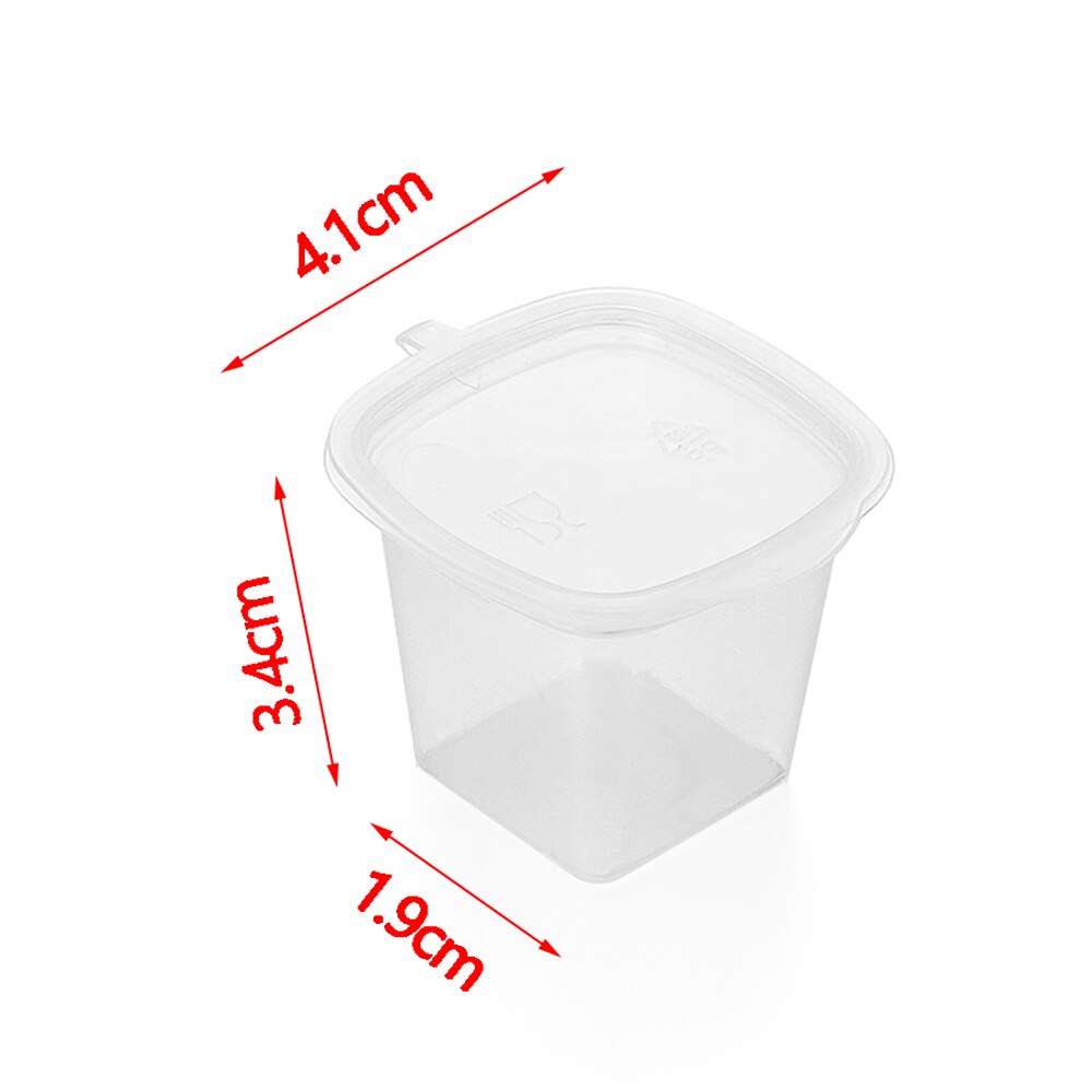 Recipientes de plástico para salsa para llevar, caja desechable para alimentos con tapas con bisagras, paleta de pigmentos para pintar, reutilizable, 25/27/40/45ml: 25ml