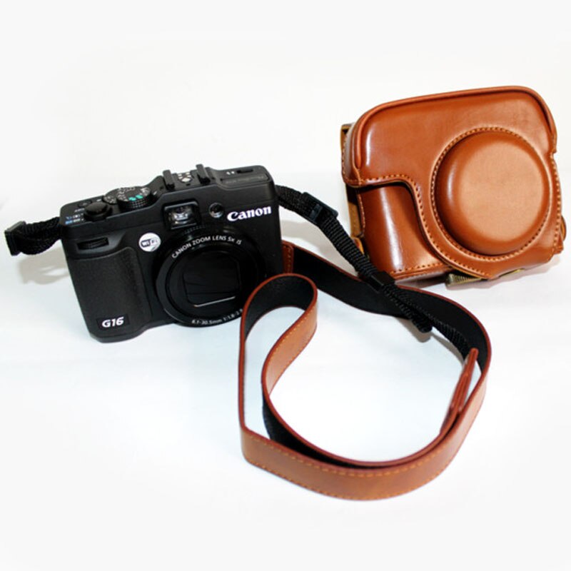 Leather Camera case bag Grip Strap for Canon POWERSHOT G15 G16