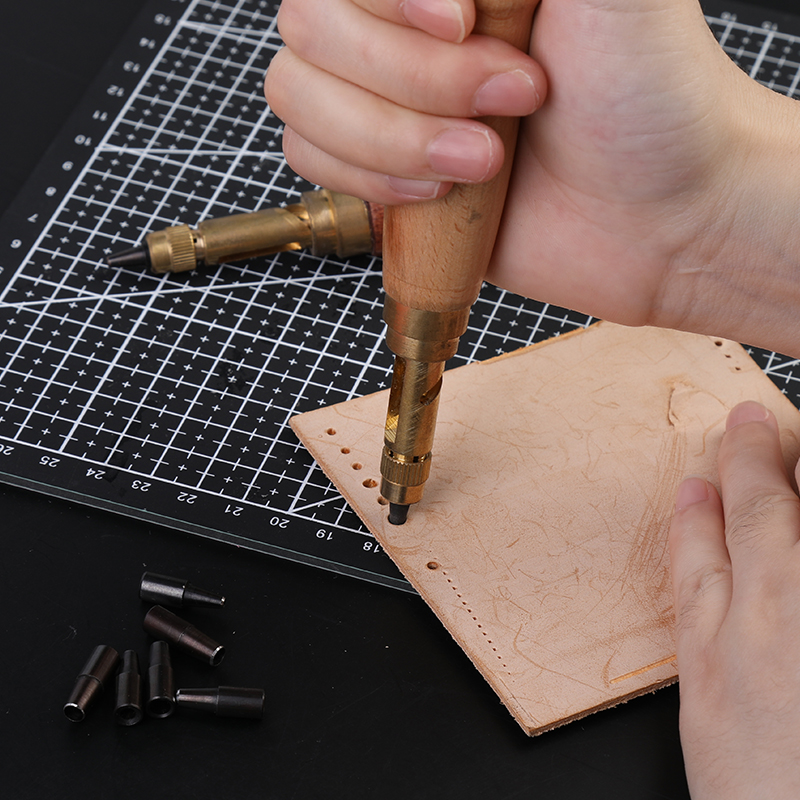 Nonvor-Punzón automático de cuero para reloj, herramienta de artesanía, rotativa silenciosa reemplazable, punzón, tornillo, punta de taladro