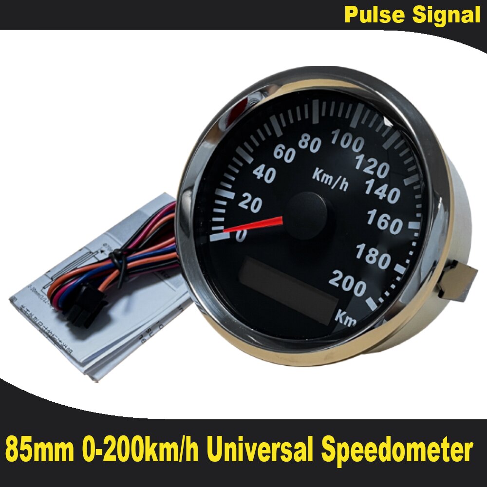 Eling 120/200km/ h nopeusmittari auton mittarit 85mm nopeusmittaria matkamittari moottoripyörän kääntymismittarit 9-32v ( pulssisignaali)