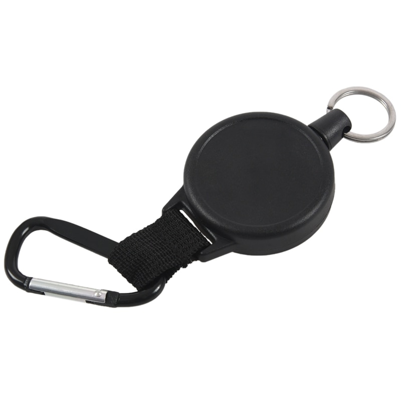 -Heavy Duty Retractable Key Chain & Badge Reel Holder Carabiner Clip - Swivel-Back Extractable - Great for Swipe ID Cards or