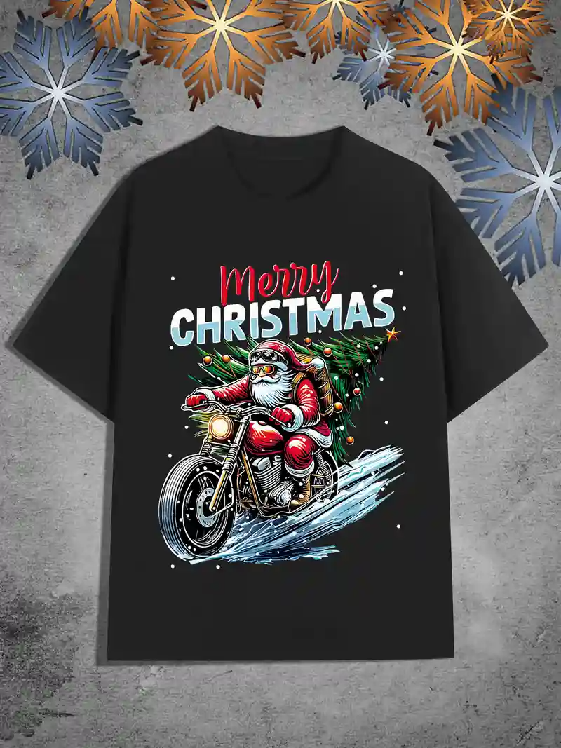 T-shirt Père Noël Noël - Coton Oversize Unisexe - Streetwear Tendance Décontracté