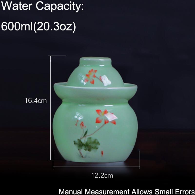 600ml Jingdezhen Keramik Hause Nacht Flecken Gebeizt Gemüse Kohl Lagerung Krug Gurke Flaschen Kimchi Topf Dichtung Lebensmittel Container