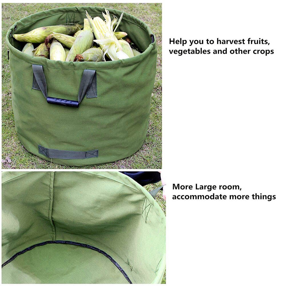 Sac à déchets Portable en toile de jardin, sacs à feuilles de pelouse, conteneurs, fourre-tout en bois de feu, sacs de rangement