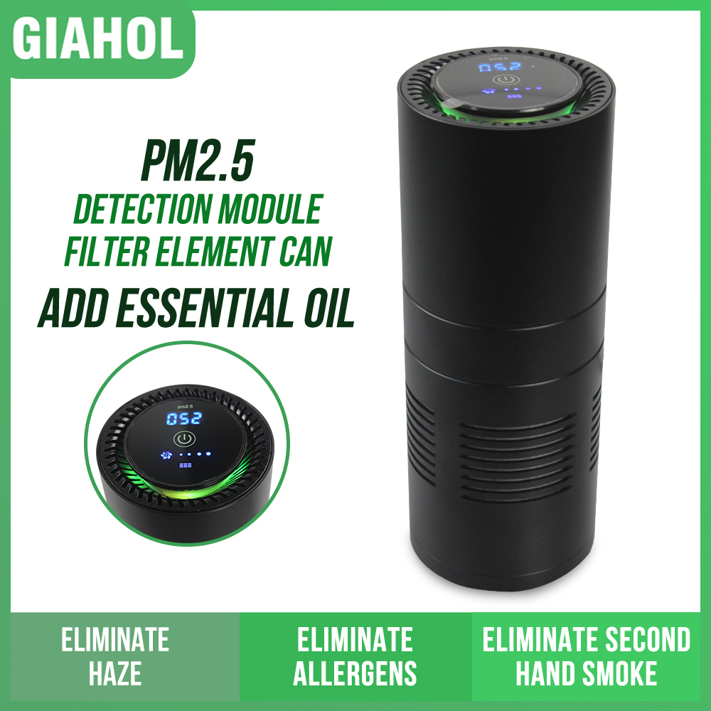 Giahol Auto Luchtreiniger Met Hepa Filter PM2.5 Sensor Verwijderen Formaldehyde Stof In Auto Aromatherapie Draagbare Luchtreiniger Voor Auto