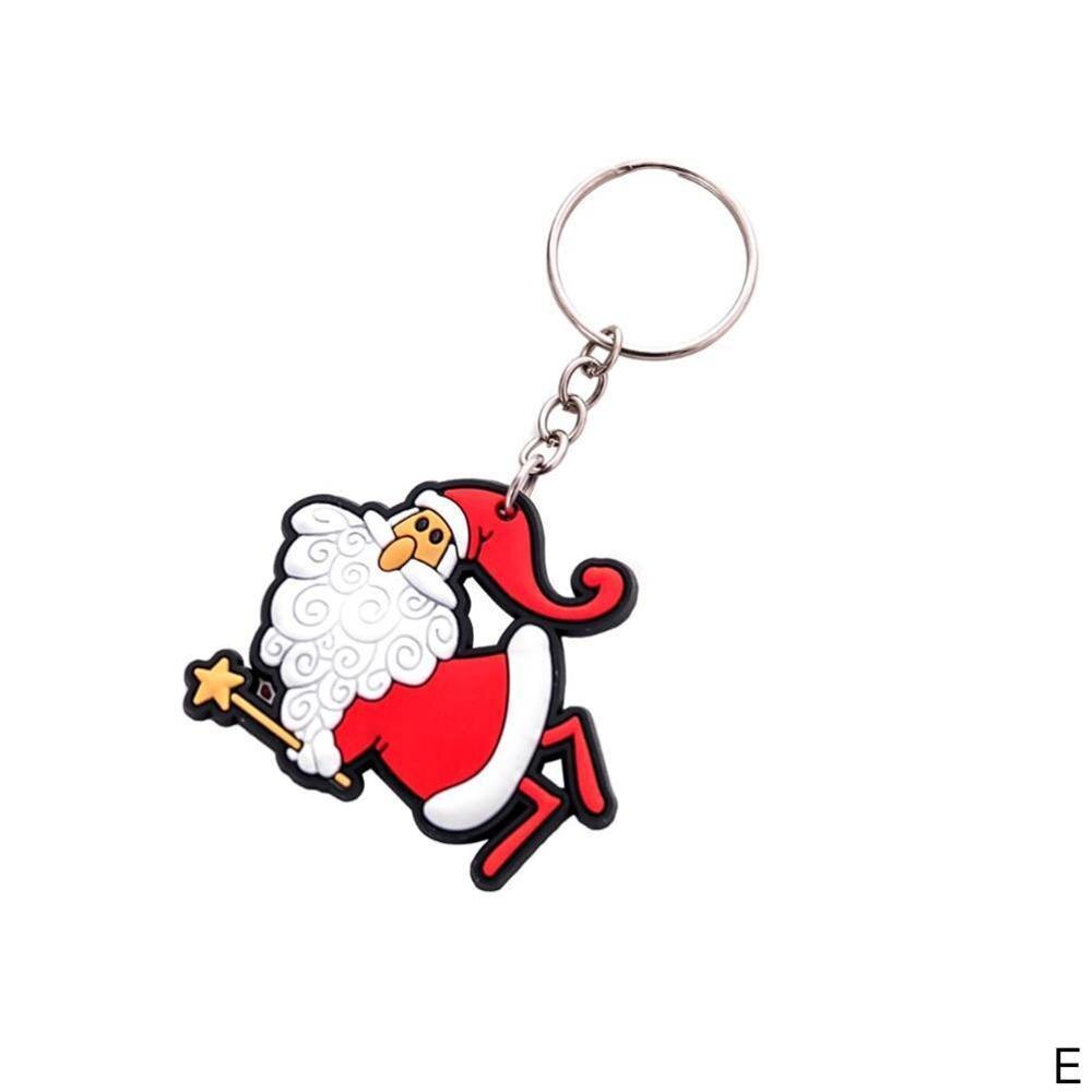 2pc kerst sleutelhangers cartoon kerstman kerstsieraden voor mannen vrouwen claus sneeuwpop sleutelhanger penda  x8 u 8: Oranje