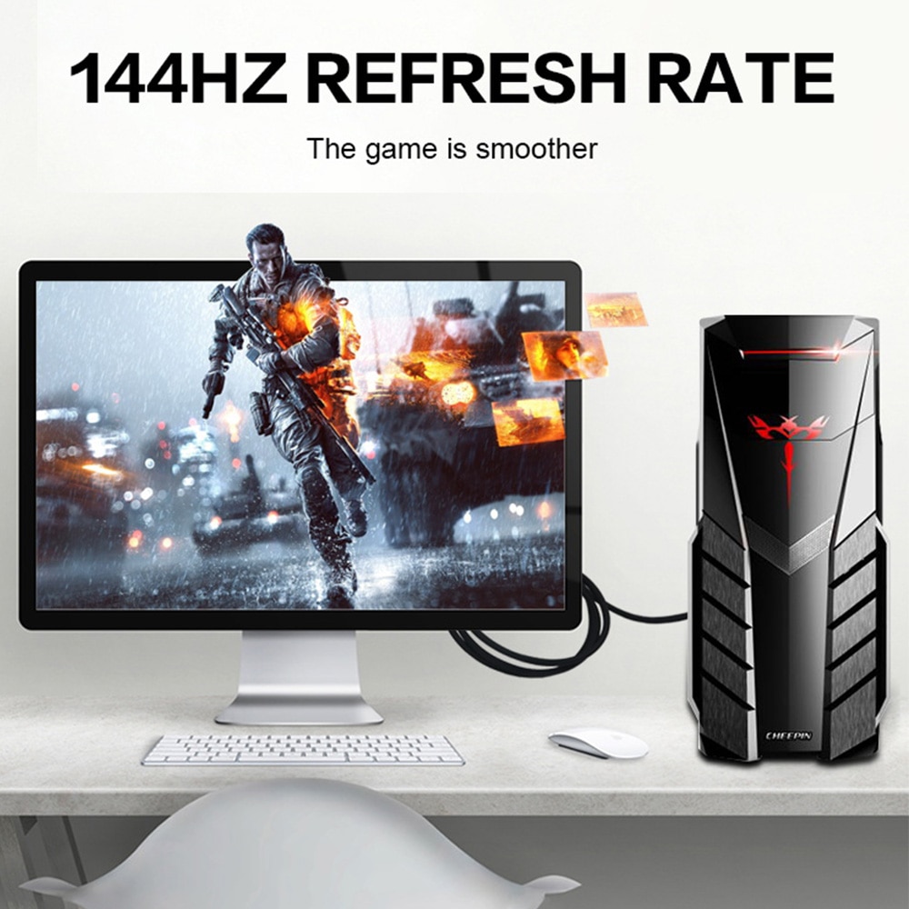 4K@60Hz/2K@144Hz DisplayPort Cable for Game Monitor HDTV Projector PC DP1.2 DisplayPort to DisplayPort Cable DP Cable 5m 3m 1m