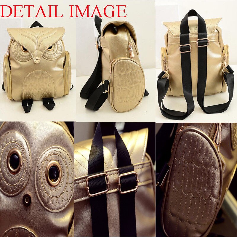 Moda coruja 1pc womens mochila meninas ocasional coruja forma em relevo ombro backbags mochila sacos de viagem