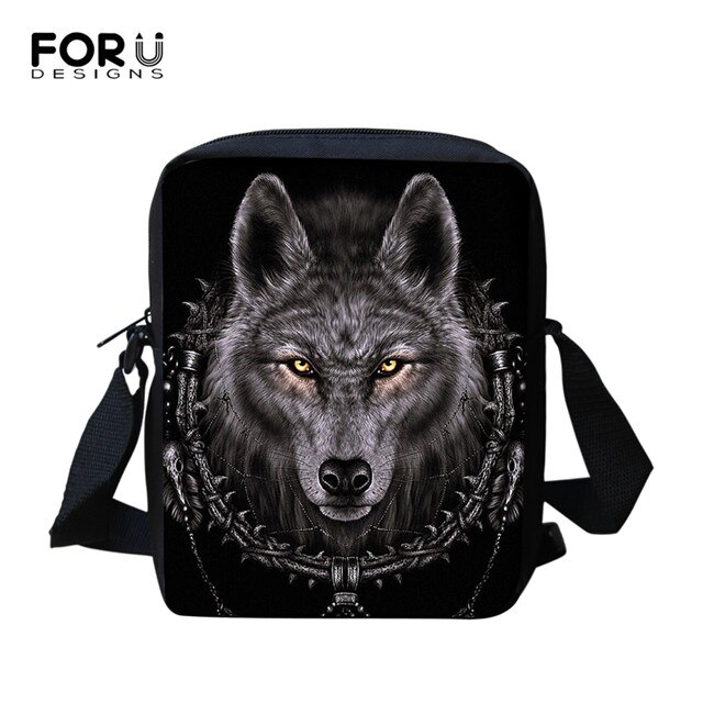 FORUDESIGNS Dream Catcher i wilk styl marka projekt Casual Mini Crossbody torba dla kobiet moda torebka na ramię torba Mujer nowy: Niebieski