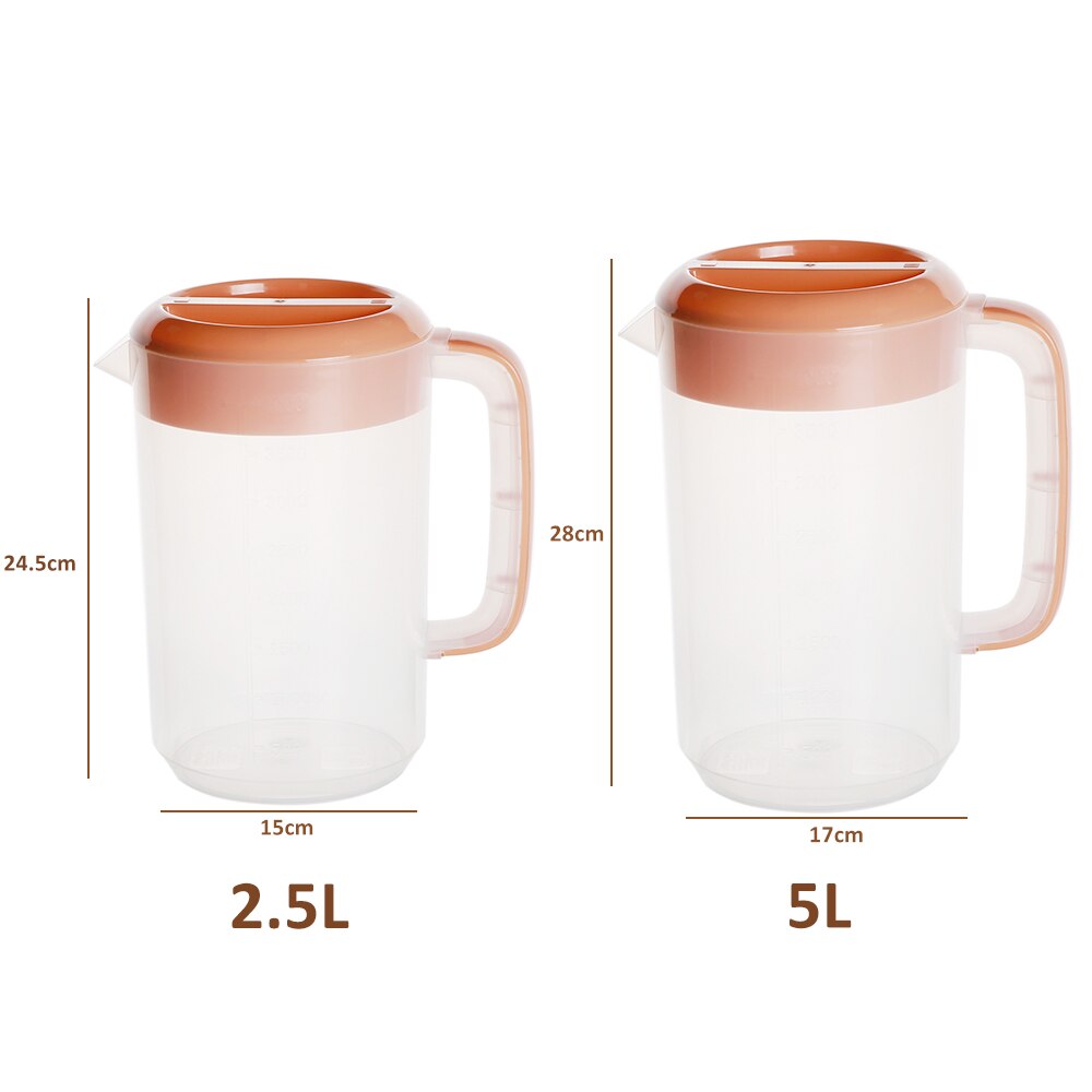 Large Capacity Jug 2.5L/5L Clear Pitcher Cold Water Jug Kettle Container for Cold Water Iced Tea and Juice Beverage