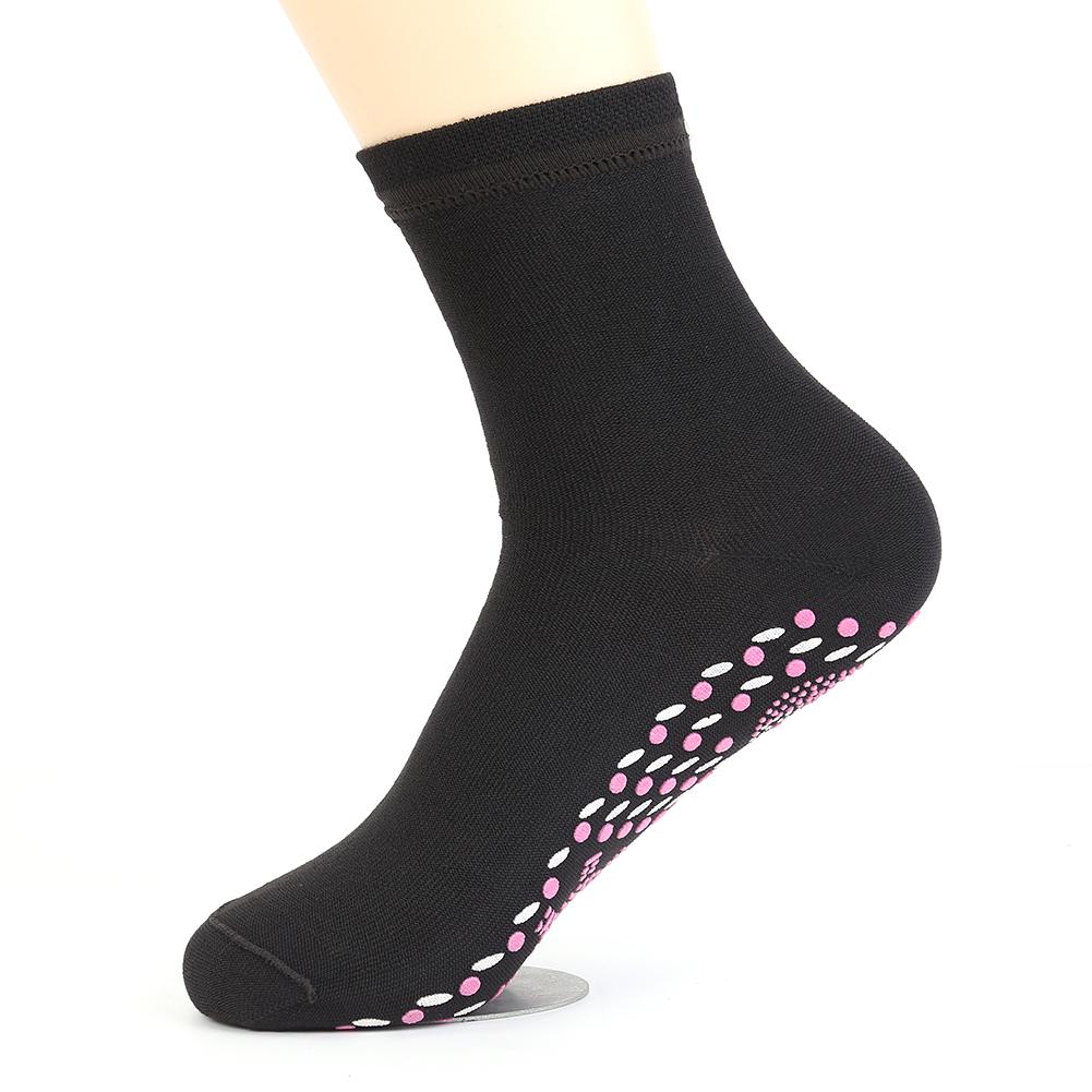 Magnetische Socken Therapie Selbst-Heizung Gesundheit Pflege Socken Turmalin Atmungsaktive Massagegerät Winter Therapie Warme Fuß Pflege Socken: Schwarz