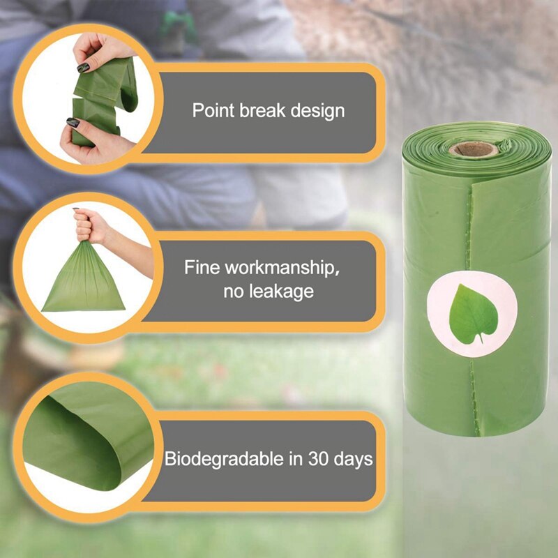 Compostable Dog Poop Bags Cornstarch Earth Friendly Protection Biodegradable Cat Waste Bags Garbage Bag