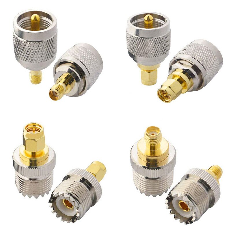 Adaptador RF UHF-SMA SMA hembra macho a UHF macho, conector PL259 SO239, adaptador Coaxial