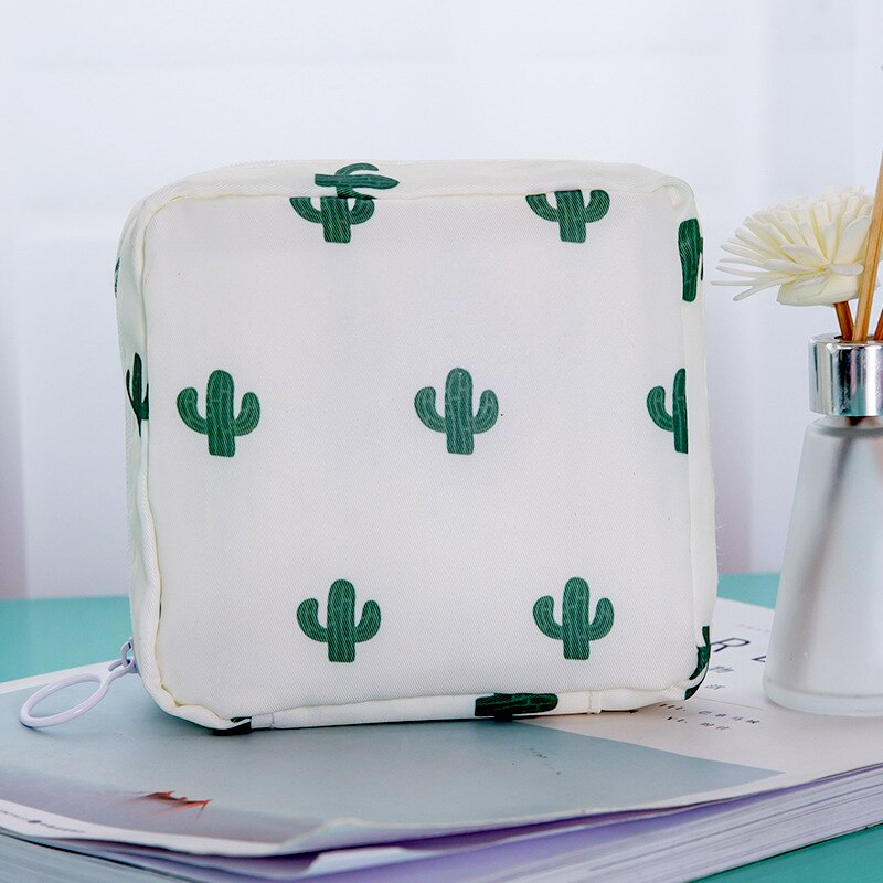 Large Capacity Bags Sanitary Cotton Pad Tampon Purse Holder Portable Fabric Case Organizer Pouch Towel Napkin Aunt Storage Bag
