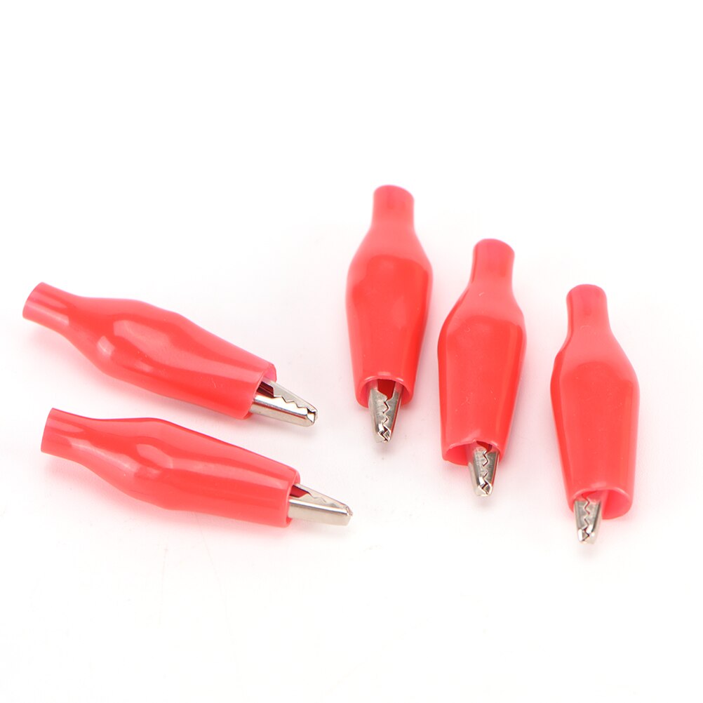 10pcs/lot 28MM Metal Alligator Clip Crocodile Electrical Clamp for Testing Probe Meter Red