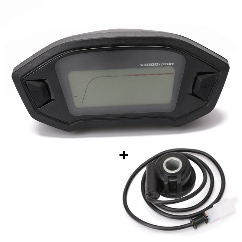 Universel Moto LCD Compteur de Vitesse Numérique Kilométrage Rétroéclairage Moto pour2, 4 Cylindres: with Sensor-B