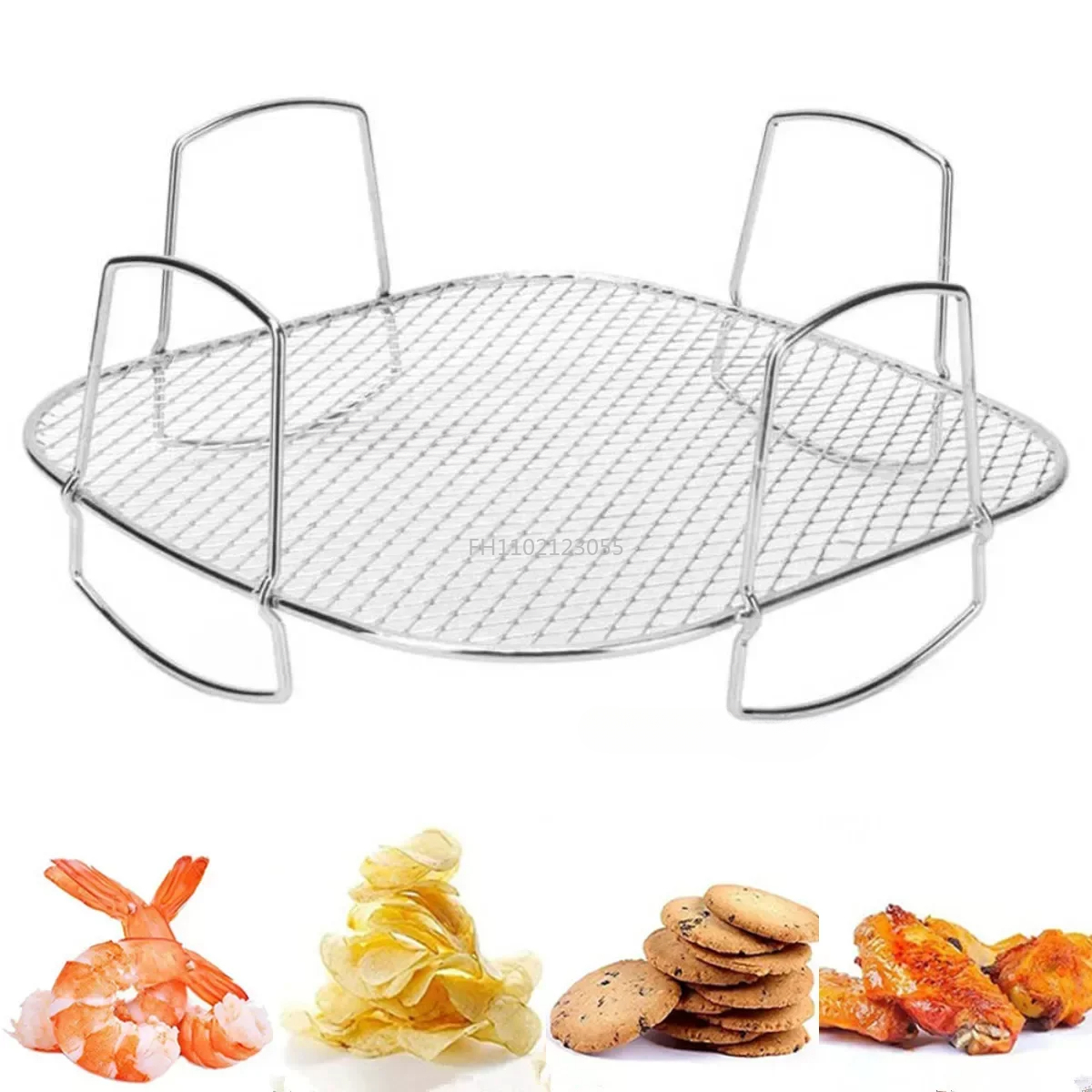 Luchtfriteuse Roestvrijstalen reklaag Dehydratorrek Keuken Luchtfriteuse Accessoires Toast Voedselhouder Stand Koken Bakgereedschap