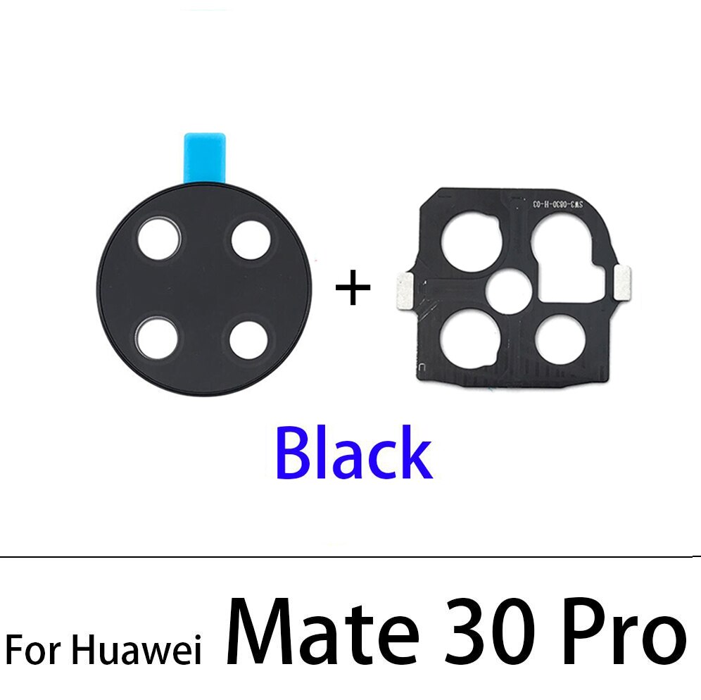 Achteruitrijcamera Glas Lens Back Camera Glass Cover Voor Huawei Mate 20 30 Pro Met Frame: Mate 30 Pro Black