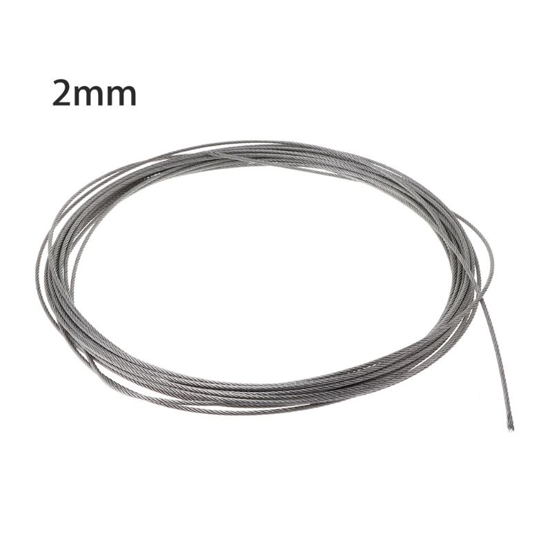 10m 304 Stainless Steel Wire Rope Soft Fishing Lifting Cable 7*7 Clothesline 0.5mm/ 0.8mm/1mm/1.2mm/1.5mm/2mm/2.5mm/3mm