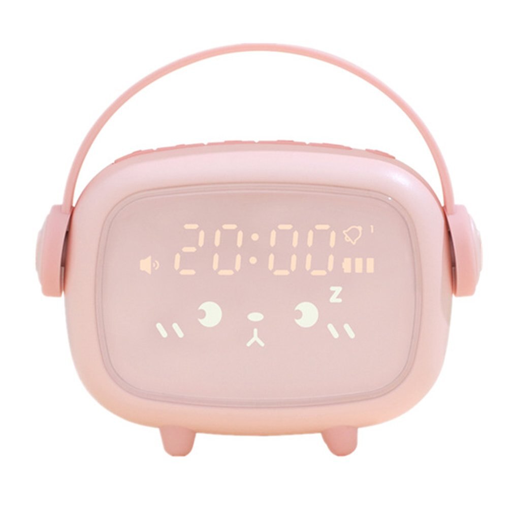Cute Night Light Alarm Clock Timing Countdown Alarm Clock LED Smart Kids Alarm Clock Night Light Home Decor: pink