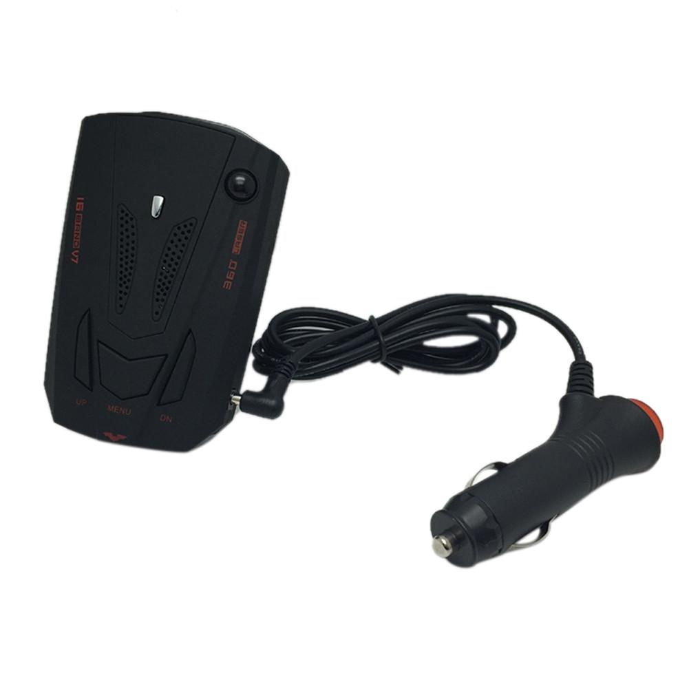 Carro automático anti detector de radar para o veículo v7 velocidade alerta voz aviso 16 faixa led display detector inglês/russo