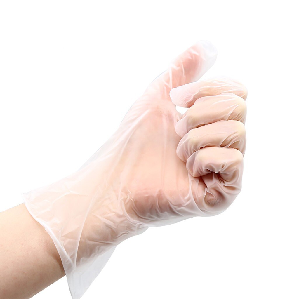 100pcs Transparent Disposable Gloves- Latex Rubber Anti-Pollution Transparent Gloves Cleaning Hygiene Disposable Gloves#35