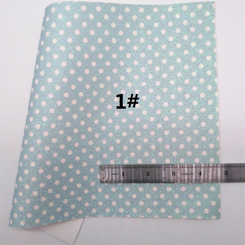 Pastel regenboog glitter leer, stippen regenboog bedrukt synthetisch leer imitatie stof voor strik 21 x 29cm twinkling ming  km374: 1