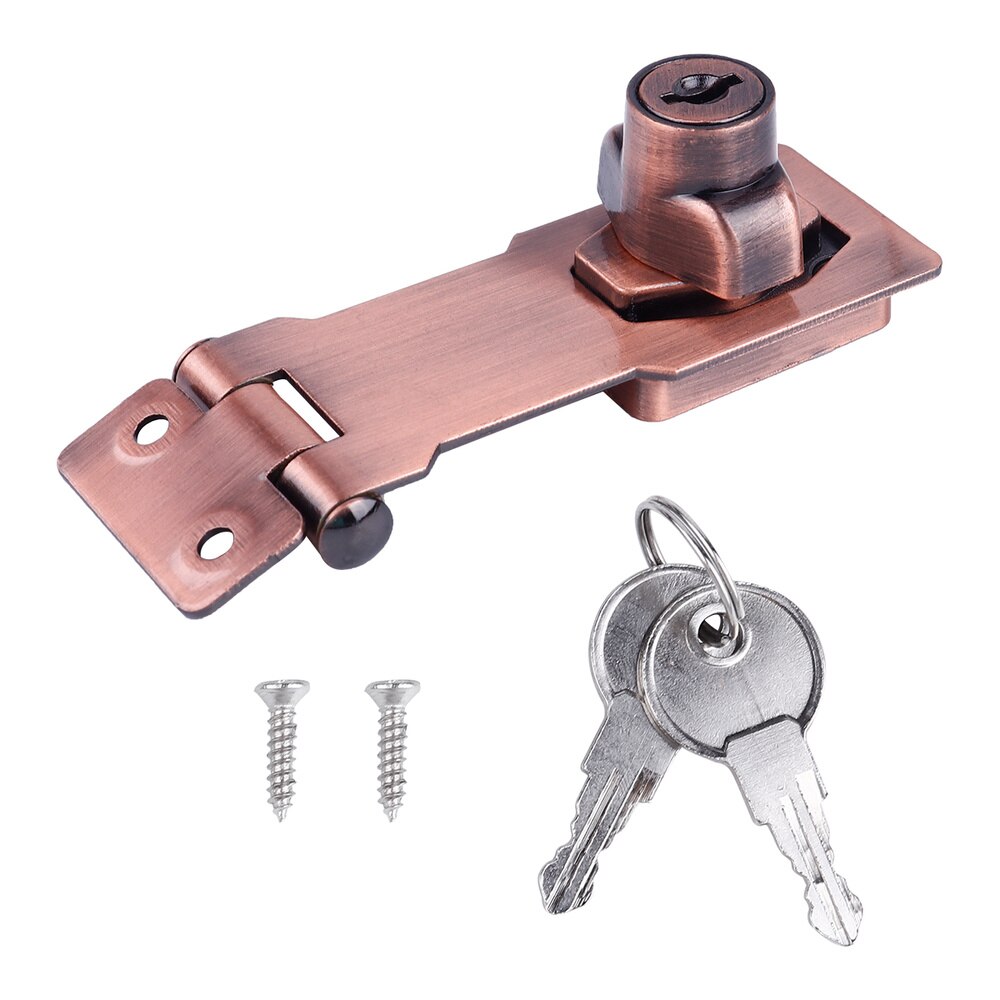 1 Set Hasp Lock 3 Inch Keyed Latch Lock Hasp Shackle for Door