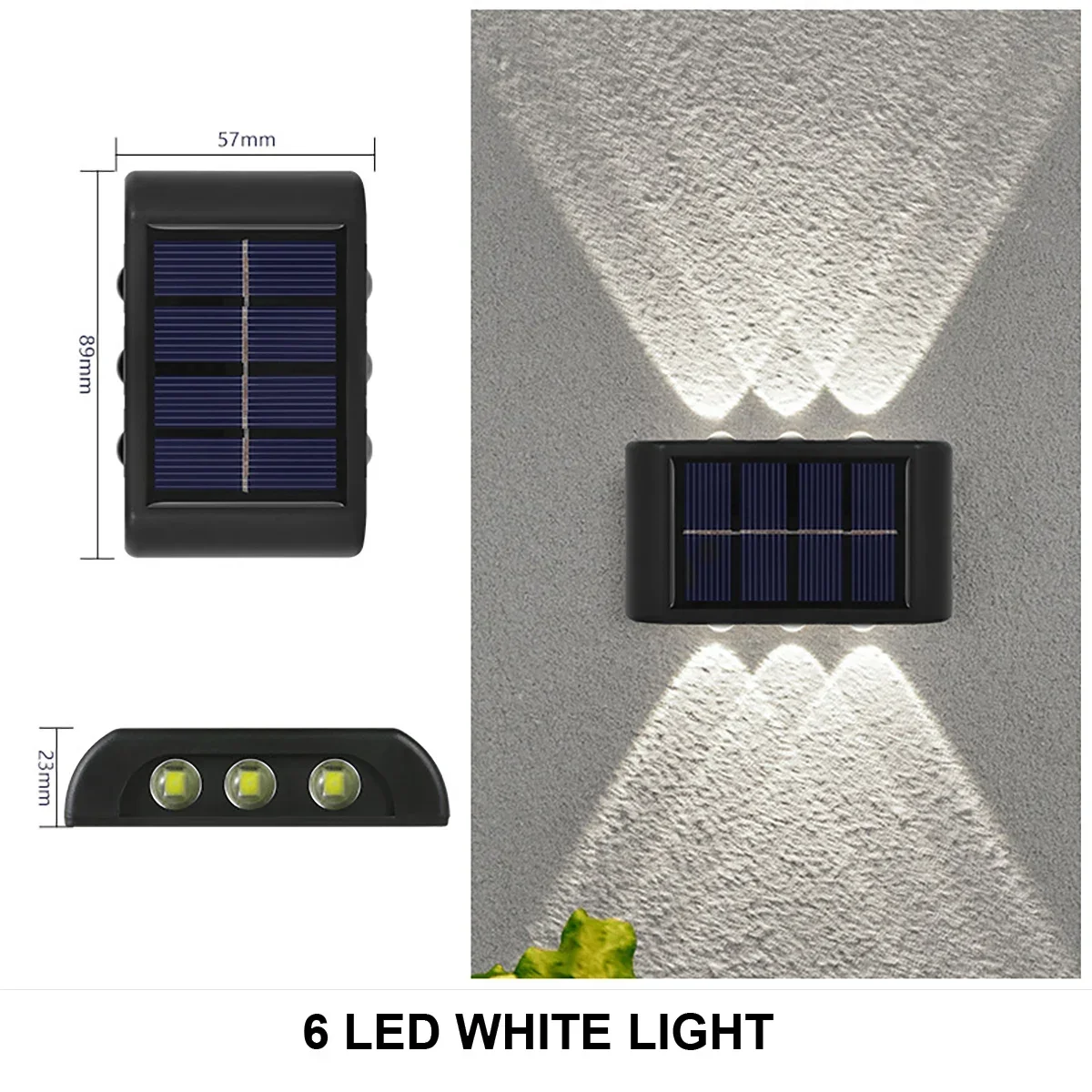 LED-Solarleuchte für den Außenbereich, wasserdicht, nach oben und unten leuchtende Beleuchtung für Straße, Garage, Garten, Lichter, Dekoration, Solar-Wandlampen: Sunny Yellow / 11-15W