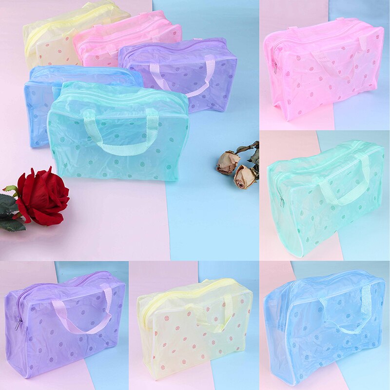 Clear Transparent Plastic PVC Travel Makeup Bag Cosmetic Toiletry Zip Bag Pouch