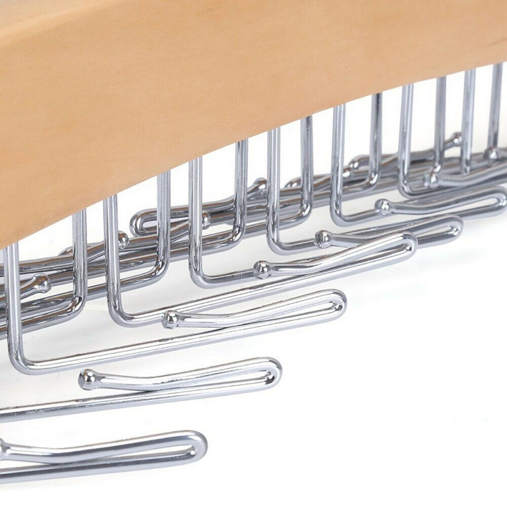 Multifunctionele houten stropdashanger, 16 stropdassen, riem, sjaal, kast, houten houder, organizer, riemrek, hangers, haak, garderobekast, opbergruimte