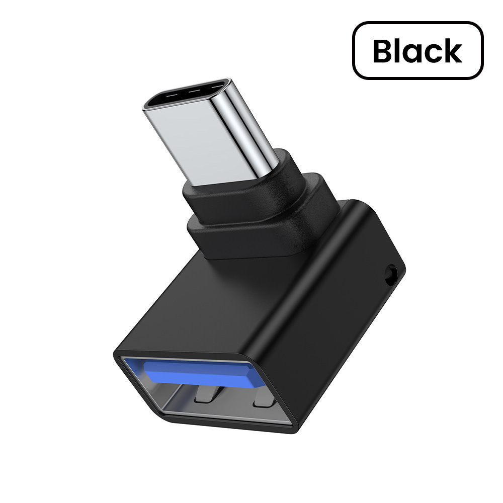 USB C Adapter 90° Elbow Type C to USB 3.0 Adapter Fast Charging USB Female To Type C Male Converter For Macbook Mobile Phone: Yellow