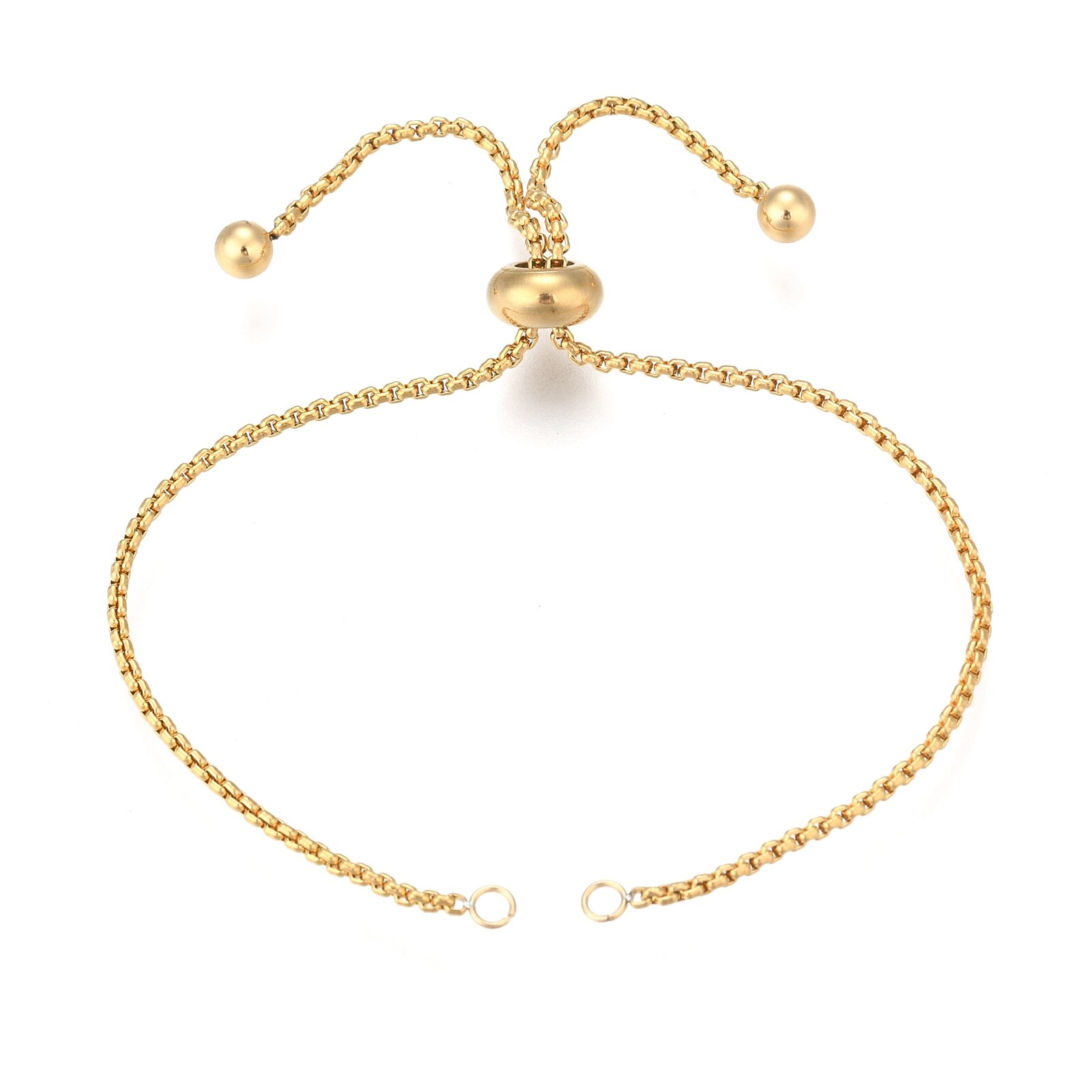 Pandahall 10Pcs 230Mm Verstelbare 304 Roestvrij Armband Maken Slider Armbanden Voor Vrouwen Diy Sieraden Charm Armbanden Maken: Type 1-Golden