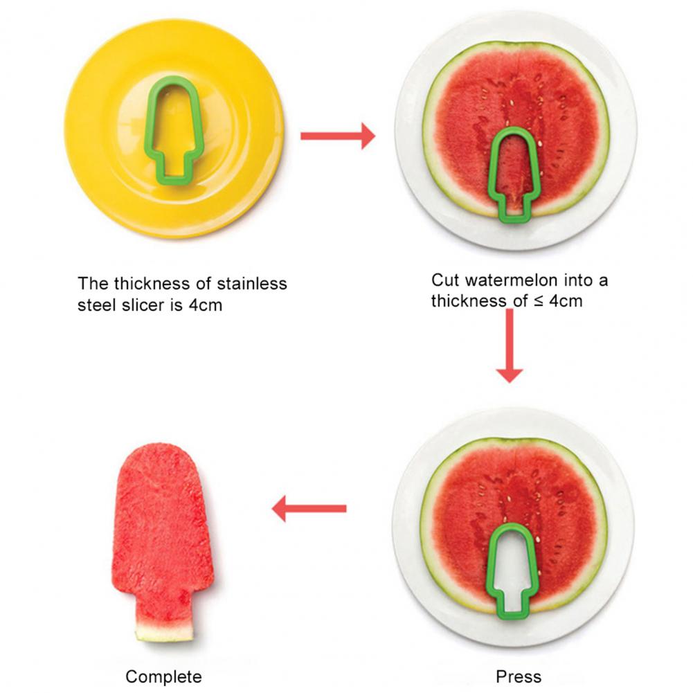 Sandía cortadora fácil de usar hielo crema forma de acero inoxidable ABS melón cortador de fruta con moldes para casa fruta original de herramienta de corte