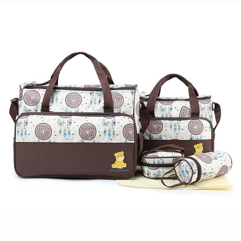 MOTOHOOD 5 stücke Baby Windel Tasche Anzüge Für Mutter Mutter Mutterschaft Tasche setzt Baby Flasche Halfter murmeln Frauen Tasche Für kinderwagen