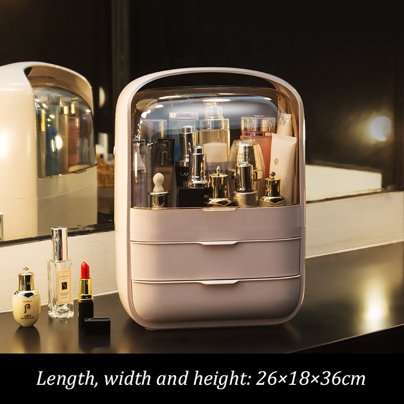 Mode Acryl Cosmetische Box Transparante Make-Up Sieraden Lade Home Storage Boxs Multifunctionele Reizen Cosmetische Organizer: B-M-Pink