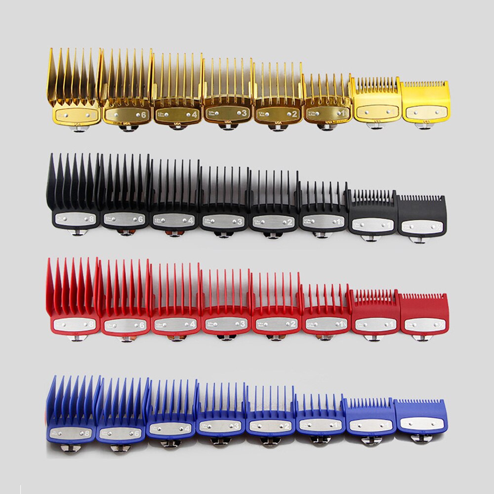 8 Stuks Tondeuse Limiet Kam Goud Professionele Universele Tondeuse Limiet Kam Size Kapper Vervanging Push Shear Tool