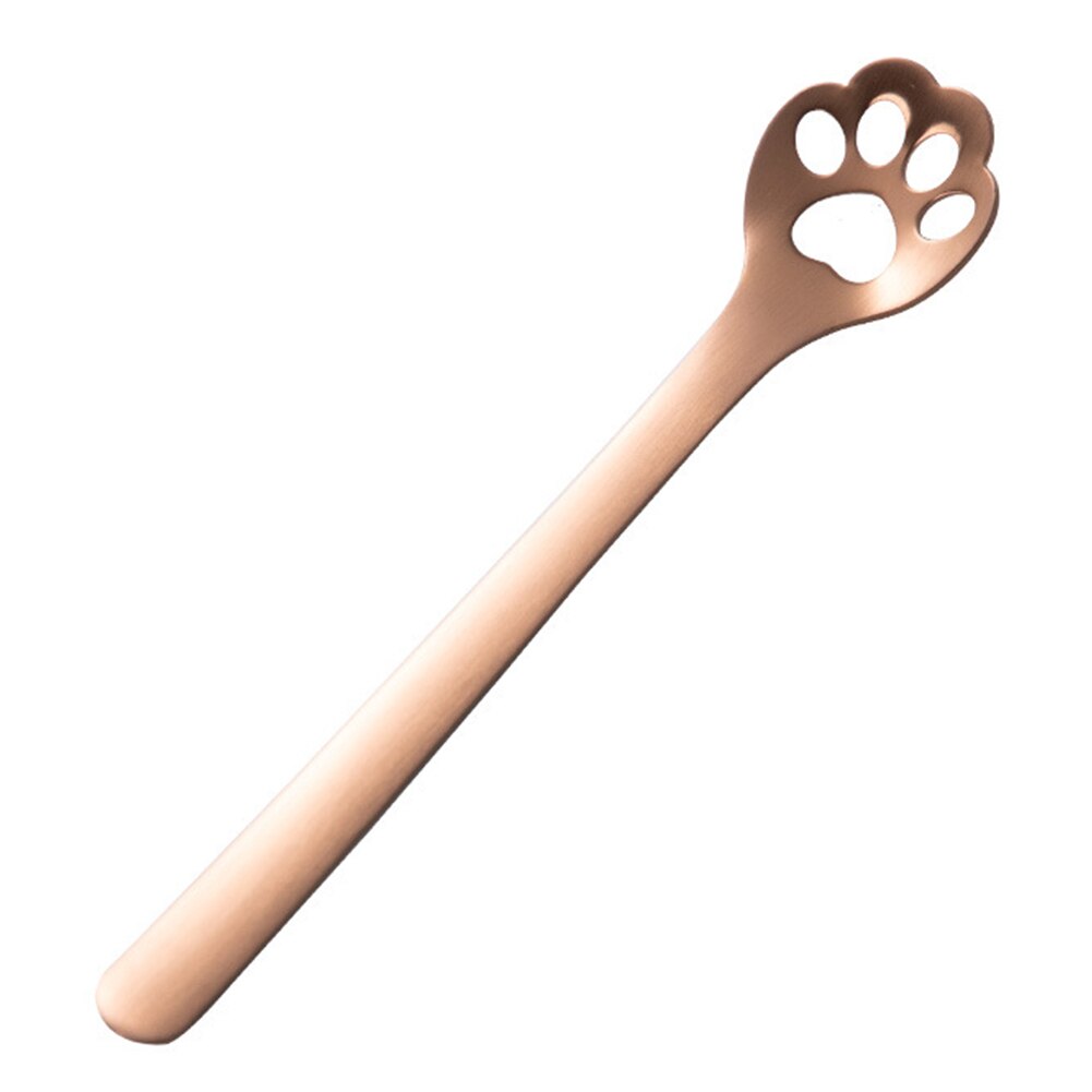 Rvs Gold Hond Kat Paw Claw Hollow Lepel Roeren Lepel Thee Koffie Dessert Lepels Leuke Keuken Gereedschap: Rose GoldenHollow