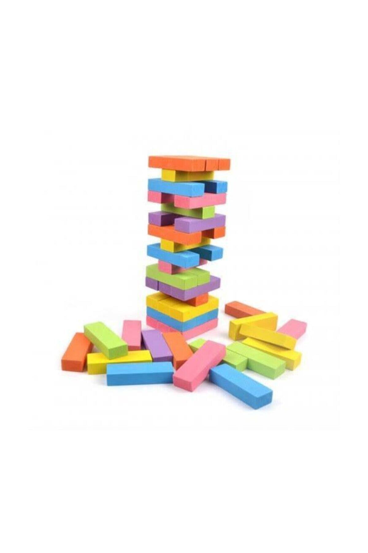 Colorful Big size Natural Wooden Balance Game Tower Game 54 Piece Color
