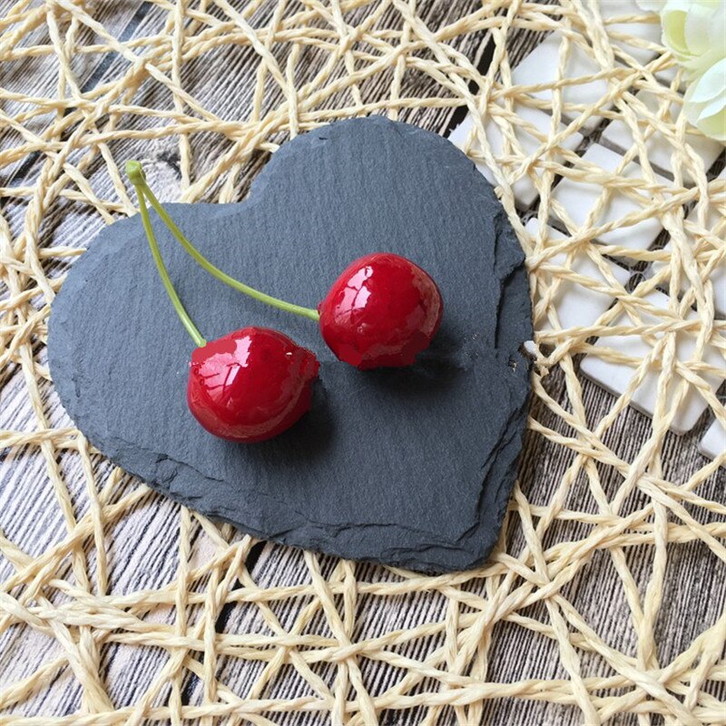 Populaire coeur forme naturel ardoise solide Steak assiette plateau à fromage assiette vaisselle Pizza Sushi plat Barbecue plateau os chine